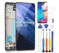 Écran pour Samsung Galaxy A52s 5G A528B AMOLED LCD Écran Tactile Digitizer Remplacement du Montage du Verre avec Outils (6,5 ", Support pour Empreintes digitales)