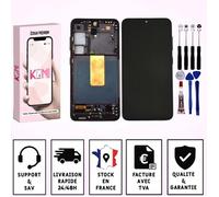 ECRAN POUR SAMSUNG S23 SM-S911B LCD +CHASSIS NOIR +OUTILS +ADHESIF - LCD / Noir / Avec Kit Outils