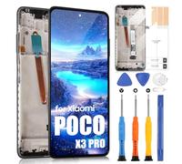Écran pour Xiaomi Poco X3 / Poco X3 Pro/Poco X3 NFC LCD Ecran M2102J20SG MZB07Z0IN LCD Display Tactile Digitizer Assembly + Réparation Kit (Noir avec Cadre)