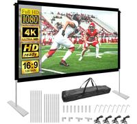 Ecran Projecteur Sur Pied 120 Pouces, Ecran Videoprojecteur Devant Et Derrière 16:9 4K Full Hd Anti-Plis Portable, Anti Lumiere Lavable Avec Sac De Transport Pour Exterieur L'Intérieur