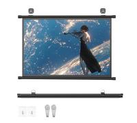 Ecran Projection 16:9 Manuel Enroulable, 4K HD Écran Vidéoprojecteur De Cinéma, 30" 40" 50" 60" 72" Toile De Projecteur Pour Home Cinéma, Bureau, Conférence, École Et Camping(72")