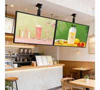 Écran publicitaire LED, panneau de menu numérique pour restaurant et écran rétroéclairé LED, panneau de menu électronique rotatif, caisson lumineux pour restaurant, café, magasin (2 unités - 60 × 80