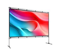 Ecran Retroprojecteur Retractable Qualité Image Haute Définition 4K avec Pied Toile de Videoprojecteur Pliable pour Un Rangement Facile Idéal pour Les Jardins Camping Présentations