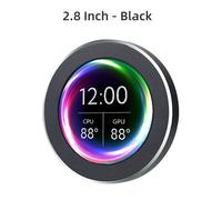 Écran secondaire IPS refroidi à l'eau pour ordinateur de bureau Windows,écran rond,boîtier CNC,AIDA64 gratuit,2.1 pouces,2.8 pouces,480x480 pouces - Type 2.8 Black