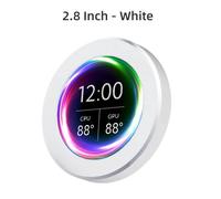 Écran secondaire IPS refroidi à l'eau pour ordinateur de bureau Windows,écran rond,boîtier CNC,AIDA64 gratuit,2.1 pouces,2.8 pouces,480x480 pouces - Type 2.8 White