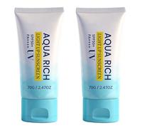 Écran Solaire Lumineux SPF 50, Riche En Eau, Défense UV Hydratante Et Légère, For Peaux Grasses Et Mixtes, 2,47 Oz(2pcs)