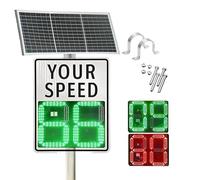 Écran solaire radar de vitesse avec rétroaction instantanée et LED clignotante, télécommande pour limitations de vitesse personnalisées, panneau d'avertissement IP65 pour les communautés