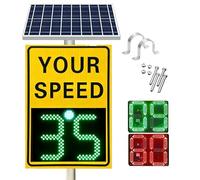 Écran solaire radar de vitesse avec rétroaction instantanée et LED clignotante, télécommande pour limitations de vitesse personnalisées, panneau d'avertissement IP65 pour les communautés