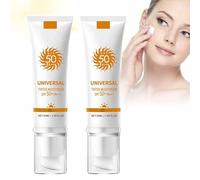 Écran solaire teinté pour le visage SPF 50, écran solaire hydratant teinté pour le visage, écran solaire hydratant teinté universel, pour tous les types de peau (2pcs)