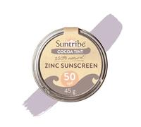 Écran Solaire Zinc Naturel Minéral Sport SPF 50 Suntribe - 45 g, Bio+Biodégradable, 100% Naturelle - Sans Danger Pour Les Récifs, Oxyde de Zinc Non Nano, Trés Résistante à l'Eau, Surf - Teinté