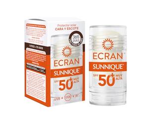 ECRAN Sunnique Cara Y Escote Spf50+ Stick 30 ml pour adultes, avec 30 ml, SPF 50, solution polyvalente