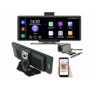 Lescars Écran tactile 10,26" sans fil, fonctions Carplay avec caméra de recul