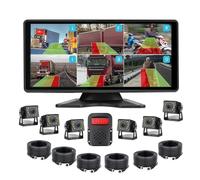 Écran Tactile 10,36 Pouces, 6 canaux, écran partagé, détection AI, caméras de recul Avant et arrière for Caravane Camping-Car(Complete Kit)