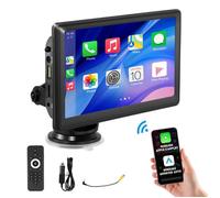 Écran tactile 7"" IPS HD avec télécommande Compatible avec CarPlayy et Android Auto, Bluetooth 5.1 et support rotatif à 360°