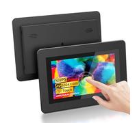 Écran Tactile 7 Pouces, Mini-Moniteur HD IPS 1024×600 avec Haut-parleurs Intégrés/Entrées HDMI/VGA/AV pour Raspberry Pi, PC, TV, CNC, CCTV