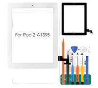 Écran tactile de rechange pour iPad 2 2ème génération A1395 A1396 A1397 avec verre trempé + outils + bouton Home (écran LCD non inclus) (blanc)