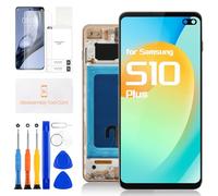 Écran Tactile de Rechange pour Samsung Galaxy S10 Plus - Écran LCD SM-G975F/DS SM-G975U - Assemblage d'écran Tactile avec Outils (doré avec Cadre, Incell