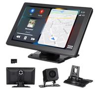 Écran Tactile de Voiture 9 Pouces avec Navigation et Assistant Vocal | Système D’enregistrement Double, Connectivité sans Fil, Installation Facile, Plastique Noir, pour Tableau de Bord