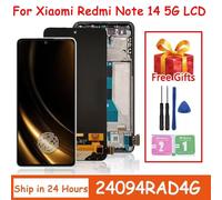 Écran tactile LCD 24094RAD4G 100 % testé pour Xiaomi Redmi Note 14 5G avec cadre pour Redmi Note 14 5G AMOLED Black Frame