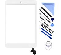 Écran Tactile numériseur Blanc pour iPad Mini 1 ou 2 avec Puce IC et Bouton Home Remplacement avec puces Kit d'outils
