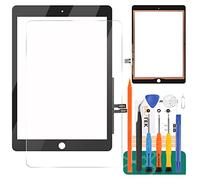 Écran tactile numériseur de rechange pour iPad 9.7 2018 A1893 A1954, kit de pièces de réparation pour écran tactile 6ème génération, avec verre trempé + outils (pas LCD, sans bouton d'accueil) (noir)