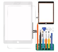 Écran tactile numériseur de rechange pour iPad 9.7 2018 A1893 A1954, kit de pièces de réparation pour écran tactile 6ème génération, avec verre trempé + outils (pas LCD, sans bouton d'accueil) (blanc)