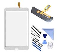 Écran tactile numériseur en verre pour Samsung Galaxy Tab 4 SM-T230 T230NU 7" avec adhésif + outils (blanc)