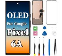 Écran tactile OLED pour Google Pixel 6A avec écran LCD de rechange avec kit complet d'outils de réparation GX7AS GB62Z G1AZG (prise en charge des empreintes digitales)
