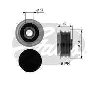 Gates Poulie débrayable d'alternateur Ø64 mm OAP7037 1204366 GD2180891 7789-10065 Compatible OPEL