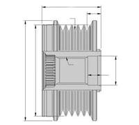 HELLA 9XU 358 038-091 Poulie roue libre, alternateur