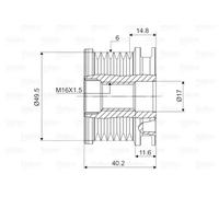VALEO-588016-Poulie roue libre d'alternateur