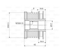 Poulie roue libre, alternateur VALEO 588048