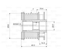 Poulie roue libre, alternateur VALEO 588049