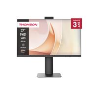 THOMSON 27 Pouces Moniteur Full HD avec caméra Pop-Up, Panneau IPS 100 Hz, Alimentation USB-C 65 W, Deux Haut-parleurs, HDMI, Montage VESA 100x100, Noir, M27FB7C14V