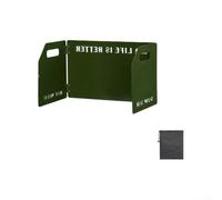 Écran Vent Pliable Acier Alu Résistant Chaleur(Army Green) | Alliage aluminium 0.5mm, pliage compact, de rangement inclus, kaki orange