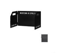 Écran Vent Pliable Acier Alu Résistant Chaleur(Black) | Alliage aluminium 0.5mm, pliage compact, de rangement inclus, kaki orange