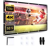Ecran Videoprojecteur, 72 Pouces Ecran de Projection Toile Videoprojecteur | Intérieur Exterieur Écran de Projection 4k HD Toile Retroprojecteur, Ecran Video Projecteur pour Home Cinema Voyage