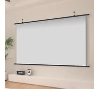 Ecran Videoprojecteur, Ecran de Projection pour mur et plafond, Écran de Projecteur Rétractable Noir, Écran En Tissu Pour Projecteur De Cinéma Maison, Sans Plis,Pour Soirée Cinéma Maison(Gray fibergla