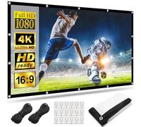 Ecran Videoprojecteur Mural,HOPFROG Toile Videoprojecteur 100 Pouces Double Face Rideau Videoprojecteur Portable Anti Lumière Toile Projecteur Manuel pour Camping Film Bureaux Mariages Home Cinema