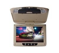 Ecrans d'appuie-tête, Moniteur de toit de voiture de 11 pouces LCD rabattable écran multimédia multimédia vidéo plafond affichage de montage sur le toit(11 inch Beige)