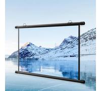 Écrans de Projecteur Rétractables Manuels 16:9, Écran de Projection Rétractable, Affichage de Projection - Écran de Film en Polyester pour bureau de cinéma maison de cinéma intérieur(Gray fiberglass,5