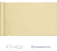 Écrans De Protection D’intimité De Balcon 0,8 X 7 M Clôture De Jardin Protection Solaire, Imperméable avec Corde Et œillets en Aluminium pour Porche Patio Piscine Arr, Cream Color, 1x3.5m