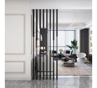 Écrans de séparation de confidentialité autoportants, séparateur de pièce décoratif de Poteau Mural Moderne, Poteau Debout de séparation Noir pour Le Bureau à Domicile(8pcs-A,210cm/83in/6.9ft)