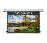 KIMEX - Ecran de Projection - A déroulement motorisé - Encastrable - Tensionné - 3,00x1,69m - Format 16:9 - Fonction Wi-FI - 048-5017W