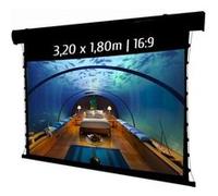 Ecran de projection motorisé tensionné 3,20 x 1,80m - Format 16:9 - Wi-Fi - Carter noir