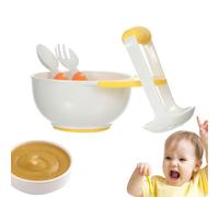 Écraseur De Nourriture Pour Bébé - Avec Fourchette et Cuillère Manche Épaissi Antidérapant Portable pour Écraser | Bol Broyeur pour Bébé Écrase-Pommes de Terre - pour Légumes, Fruits, Poisson, Pommes