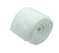 Ecravate - Cravate tricot homme. Blanc uni