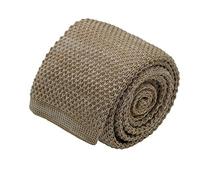 Ecravate - Cravate tricot homme chinée. Marron tabac