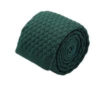 Ecravate - Cravate tricot homme. Vert bouteille grosse maille uni