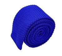 Ecravate - Cravate tricot pour homme. Bleu électrique uni. Slim et bout carré.